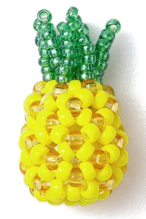 Breloque ananas en perles de rocaille jaunes Commander Maintenant