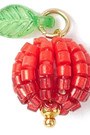 Pendentif pomme rouge en perles de rocaille nacrées Nouveauté