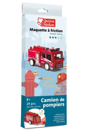 Maquette à friction - Camion de pompiers à construire Soldes