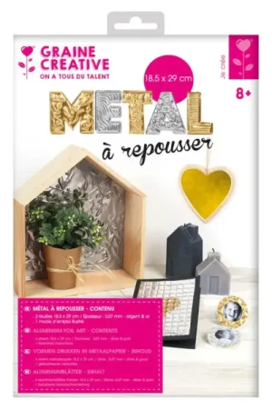 Feuilles métal à repousser - Set créatif aluminium or & argent Nouvel Arrivage