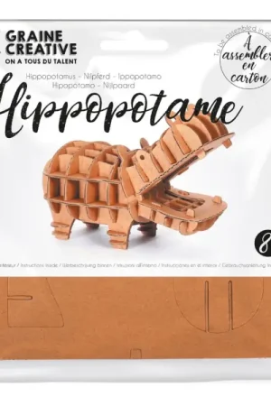 Maquette en carton 3D - Hippopotame à monter Réduction