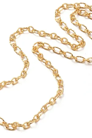 Dernier Modèle Collier chaîne cable texturée en acier inoxydable 304 doré à l’or fin