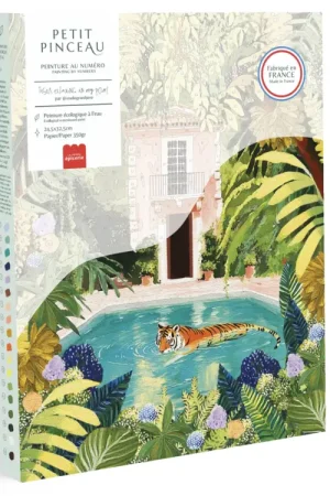 Solde Coffret peinture au numéro - Petit Pinceau - Tiger relaxing in my pool