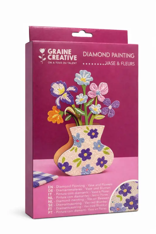 Prix Réduit Kit Vase et Fleur Bleu à strasser - Graine créative