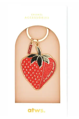 Bon Marché Porte-clés en émail - Strawberry - ATWS