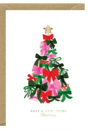 Seulement Aujourd'hui Carte de voeux aquarelle & dorure - Bowtiful christmas tree - ATWS