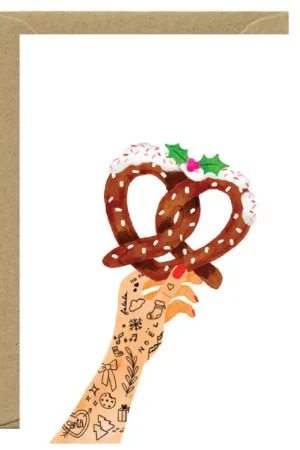 Carte de Noël aquarelle - Christmas bretzel - ATWS Populaire