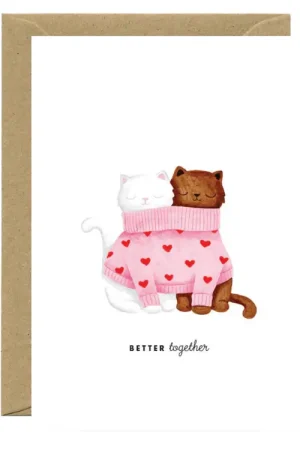 Carte aquarelle - Better Together Cats - ATWS Meilleur Prix