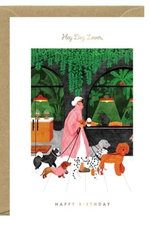 Carte d'anniversaire aquarelle & dorure - Birthday dog lovers - ATWS Meilleur Prix