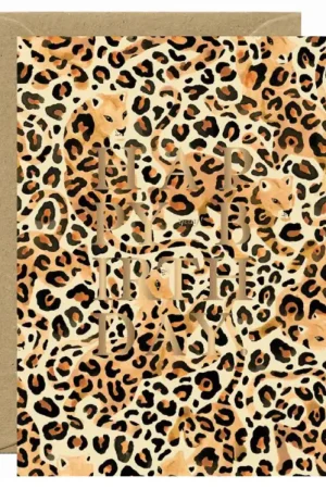 Meilleur Choix Carte d'anniversaire aquarelle & dorure - Leopard - ATWS