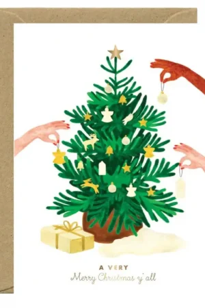 Carte de Noël aquarelle & dorure - Christmas tree chic - ATWS Prix Réduit