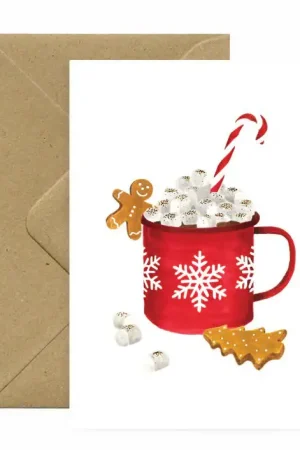 Carte de Noël aquarelle - Winter Mug Hot Chocolate - ATWS Offre Exclusive