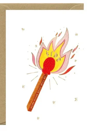 Livraison Express Carte d'anniversaire aquarelle & dorure - Fire Match - ATWS