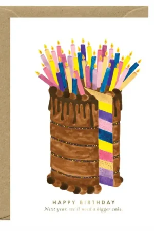 Carte d'anniversaire aquarelle - Bigger Cake - ATWS Haute Qualité