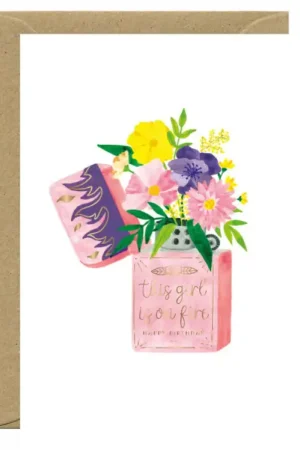 Carte d'anniversaire aquarelle & dorure - Flower Lighter - ATWS Marque