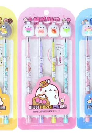 Lot de 4 crayons à cartouche Molang Figure Achetez Aujourd'hui