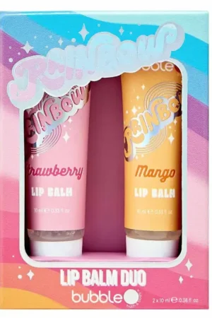Duo de baumes à lèvres arc-en-ciel - Fraise & Mangue (2 x 10 ml) - Bubble T Usine Directe