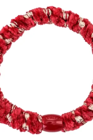 Élastique cheveux Velours Rayé Framboise - Kknekki Populaire
