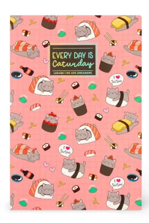 Cahier ligné Sushi Cat A5 - Legami Expédié Aujourd'hui
