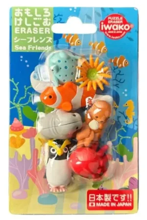 Nouveauté Set de gommes kawaii - Les amis des mers - Iwako (Made in Japan)