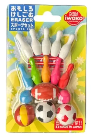 Set de gommes kawaii - Sport - Iwako (Made in Japan) Petit Prix