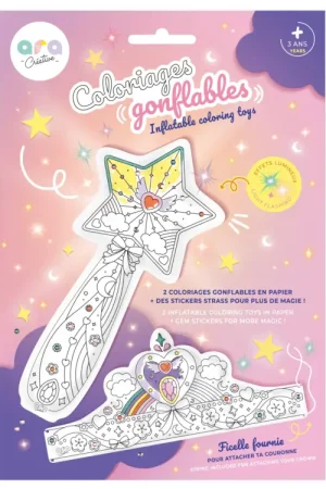 Coloriages gonflables - Couronne et baguette magique - Ara Créative Nouveauté