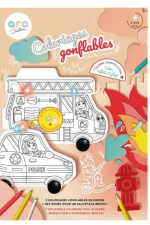 Paiement Sécurisé Coloriages gonflables - Police et pompier - Ara Créative