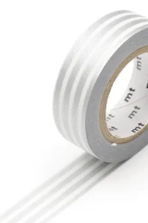 Retour Gratuit Masking tape washi motif - Lignes argentées