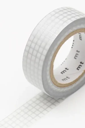 Masking tape washi motif - Quadrillé argenté Achat Immédiat