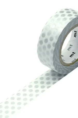Masking tape washi motif - Pois argentés Super Prix