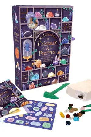 Ma bibliothèque de cristaux et pierres - Auzou Usine Directe