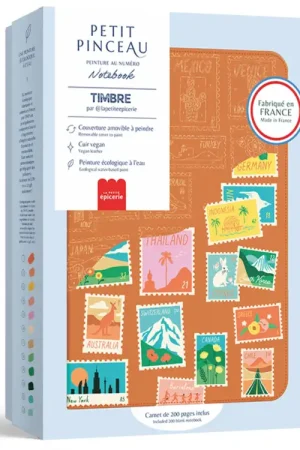 Carnet à peindre - Notebook peinture au numéro - Petit Pinceau - Timbre Prix Cassé