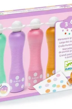 4 Marqueurs gros pois Pearly - Djeco Soldes
