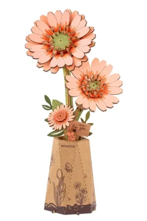 Super Prix Maquette fleur miniature - Gérbera orange clair (Light Orange Gerbera) - Rowood