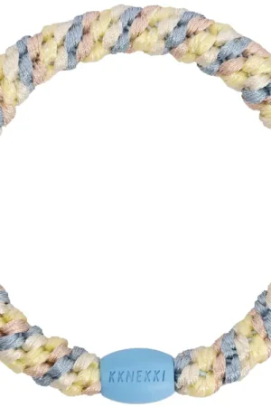 Commande En Gros Élastique cheveux Mix bleu océan & jaune clair pailleté - Kknekki