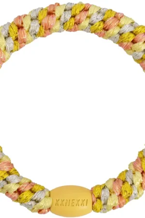 Élastique cheveux Mix jaune & pêche pailleté - Kknekki Super Prix