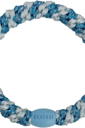 Réduction Élastique cheveux Rayé bleu bébé pailleté - Kknekki