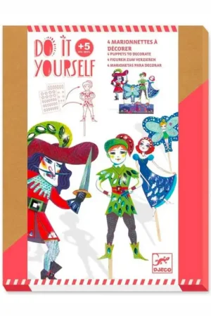 Kit créatif 4 marionnettes Peter Pan - Djeco Soldes