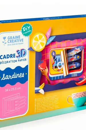 Acheter Direct Cadre 3D Papier Sardines à assembler - Graine Créative