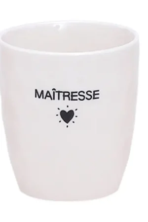 Gobelet message coeur noir - Maîtresse - Opjet Quantité Limitée