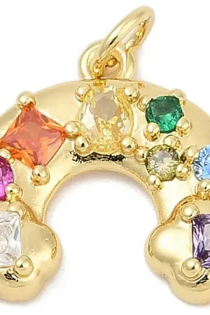 Breloque arc-en-ciel strass - laiton doré à l’or fin Marque