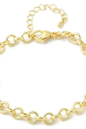 Bracelet chaîne maillons ronds 19,3 cm - laiton doré à l’or fin Bon Marché