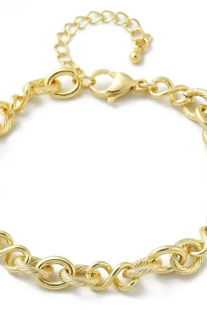 Bracelet chaîne maillons infini 20,6 cm - laiton doré à l’or fin Pas Cher