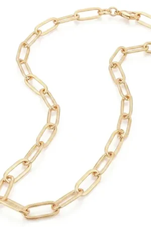 Collier chaîne trombone 45 cm - laiton doré à l’or fin Achetez Aujourd'hui