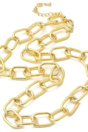 Nouvel Arrivage Collier chaîne câble 44 cm - laiton doré à l’or fin