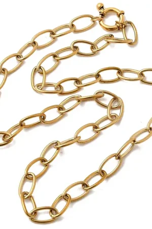 Prix Bas Collier chaîne câble 41,3 cm - acier inoxydable 304 doré à l’or fin