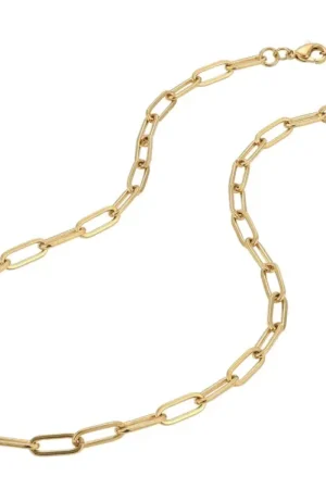 Offre Limitée Collier chaîne trombone 41,5 cm - acier inoxydable 304 doré à l’or fin