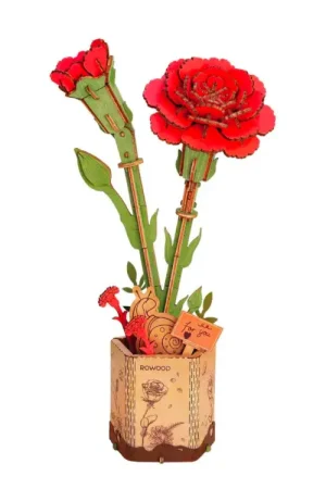 Authentique Maquette Oeillet rouge miniature - Rowood