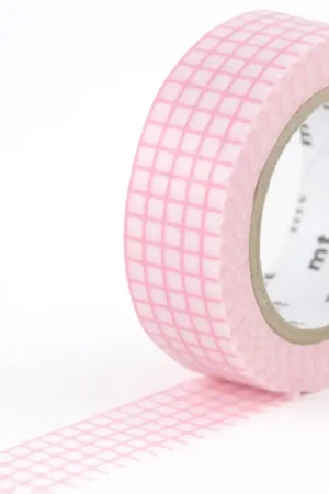 Masking Tape MT Motif quadrillage rose - Scrapbooking Usine Directe