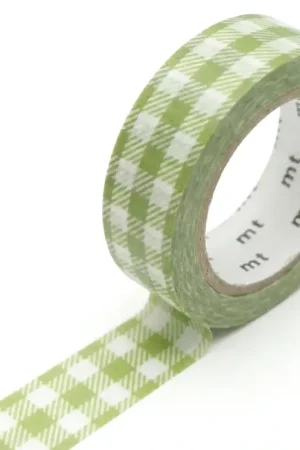 Top Vente Masking Tape MT Vichy vert clair - Scrapbooking 1,5 cm x 7 m